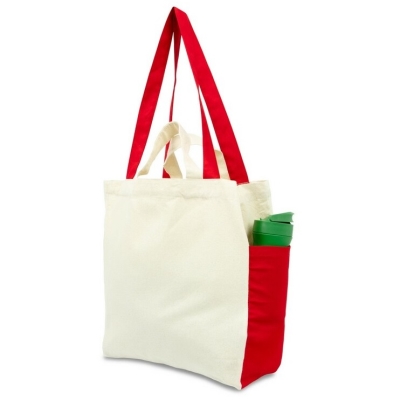 Torba bawełniana z wszytym dnem i bocznymi kieszeniami do nadruku